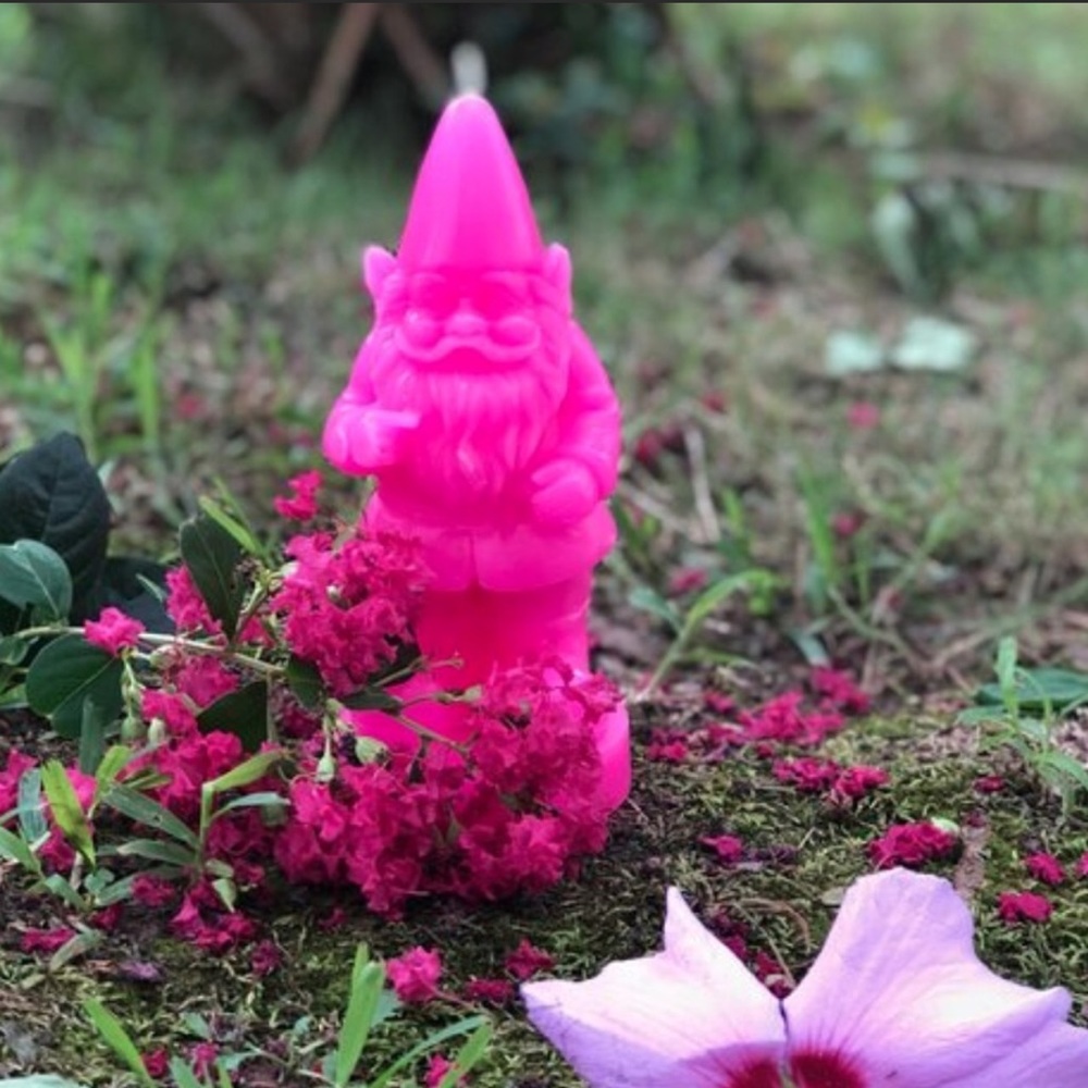 Pink gnome candle wax 7β tall gift π bow - Picture 2 of 6